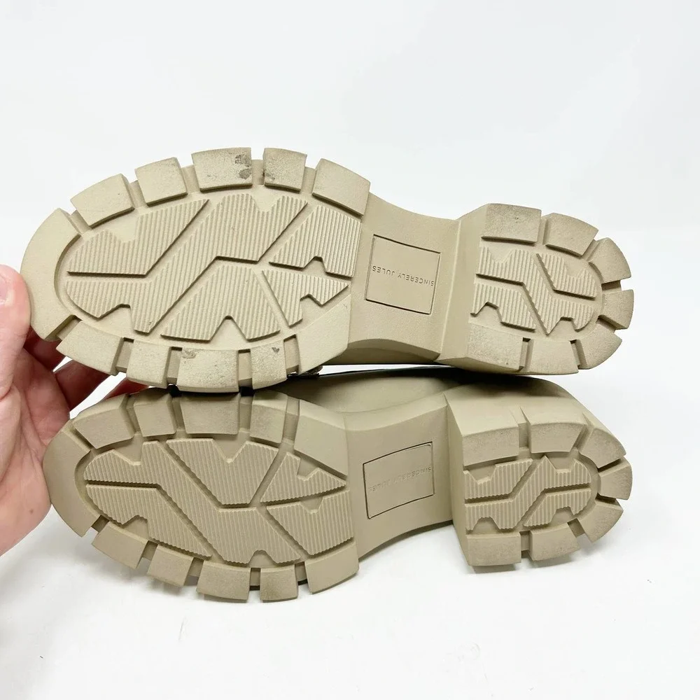NEW Sincerely Jules Dylan Loafer Heels Tan Faux Leather Size 9.5